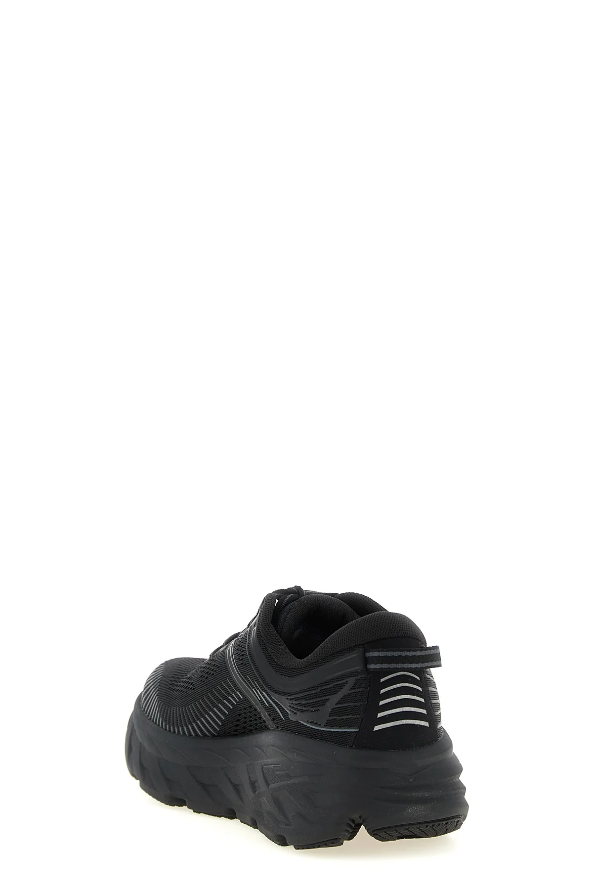 black multimaterial mesh leather inserts running sole
