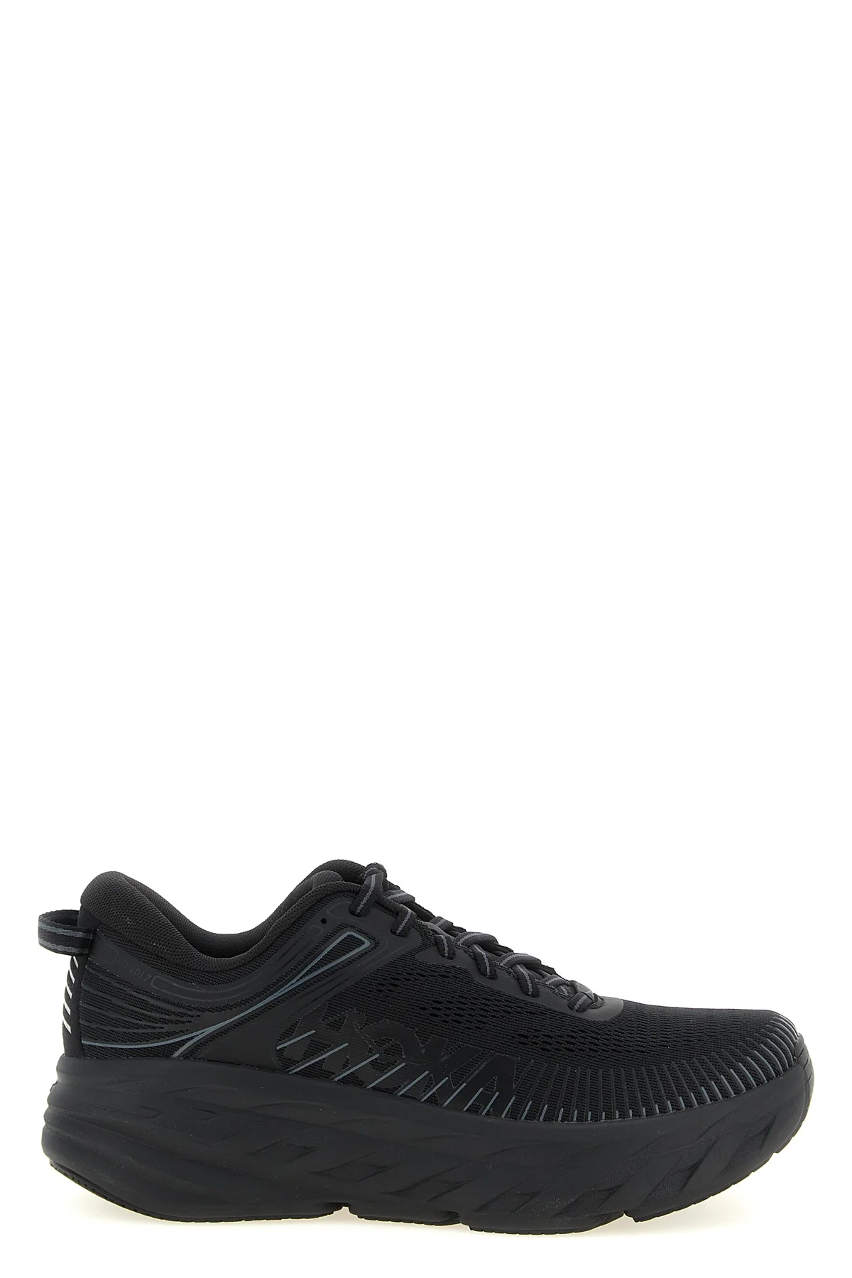 HOKA ONE ONE 7.5 black multimaterial mesh leather inserts running sole