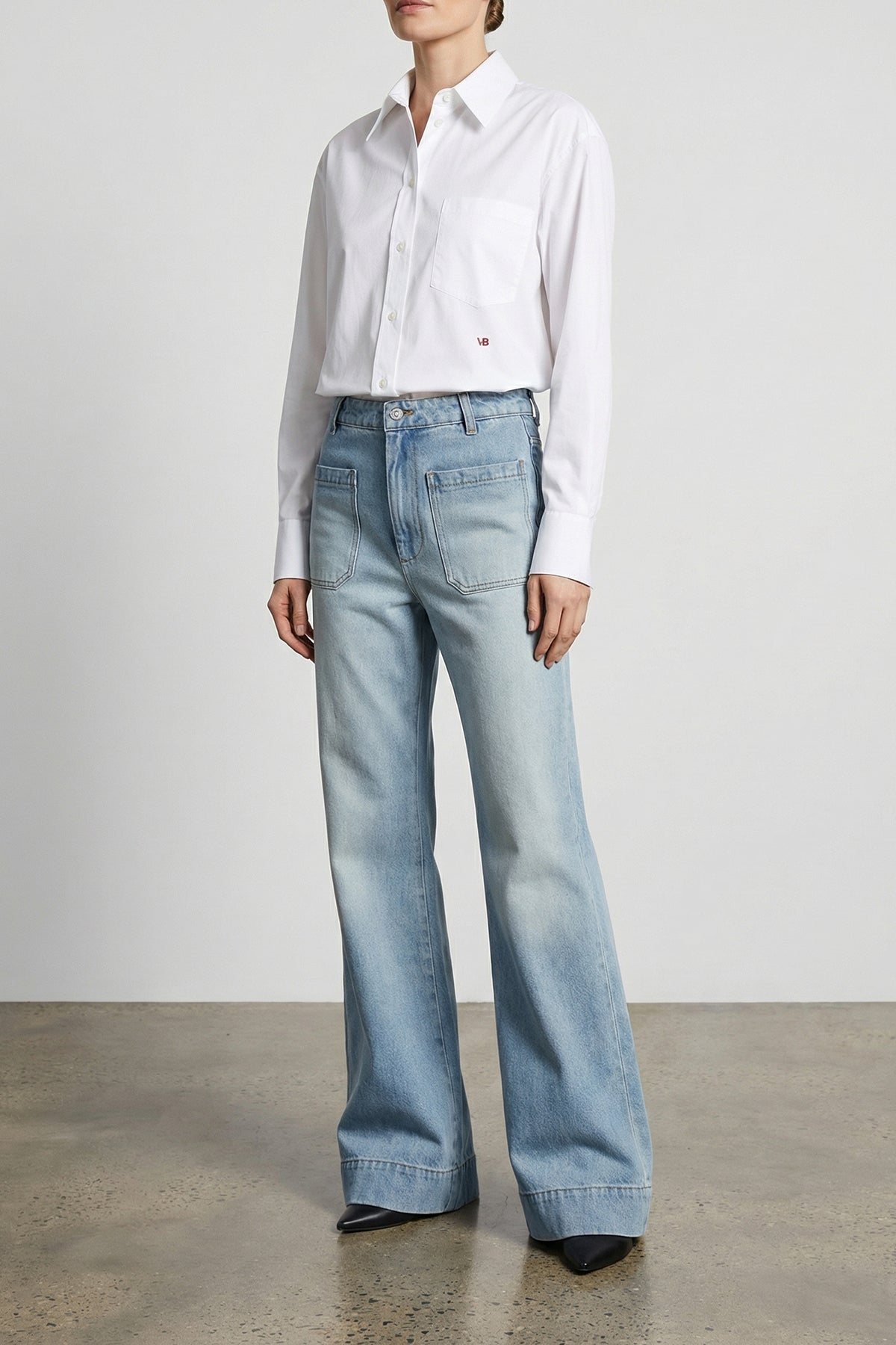 VICTORIA BECKHAM 6 cropped cotton shirt
