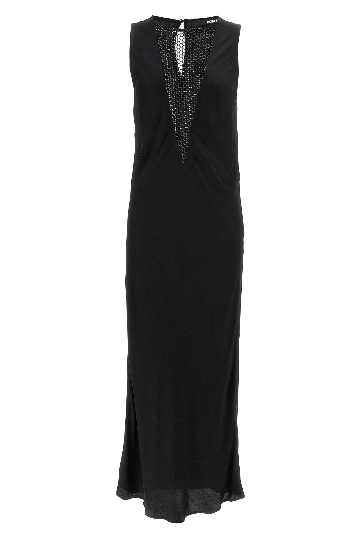 ROTATE BIRGER CHRISTENSEN 32 sleeveless midi sleeveless dress in viscose satin