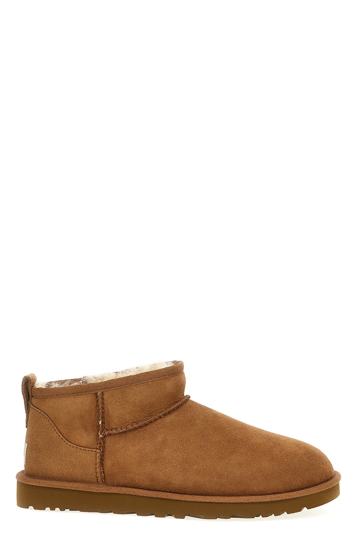 UGG 9 m classic ultra mini ankle boots in reverse sheepskin and suede