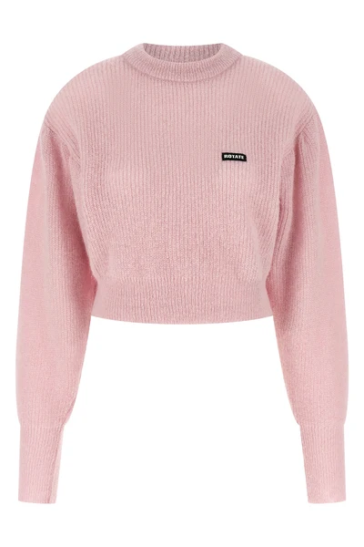 knit puff cropped sweater in alpaca and wool blend