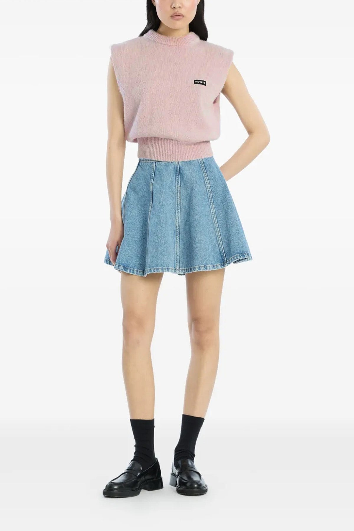 ROTATE BIRGER CHRISTENSEN XS knit cropped cropped vest in alpaca and wool blend