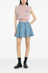 knit cropped cropped vest in alpaca and wool blend