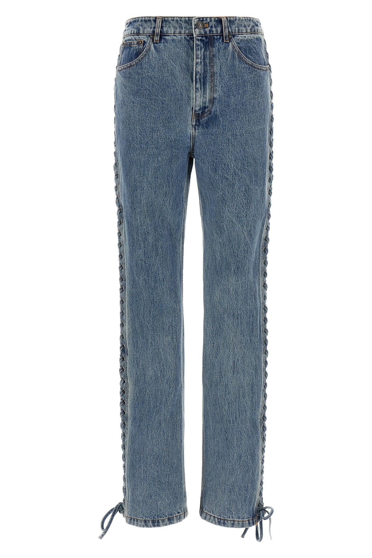 ROTATE BIRGER CHRISTENSEN 25 laced straight leg cotton denim jeans