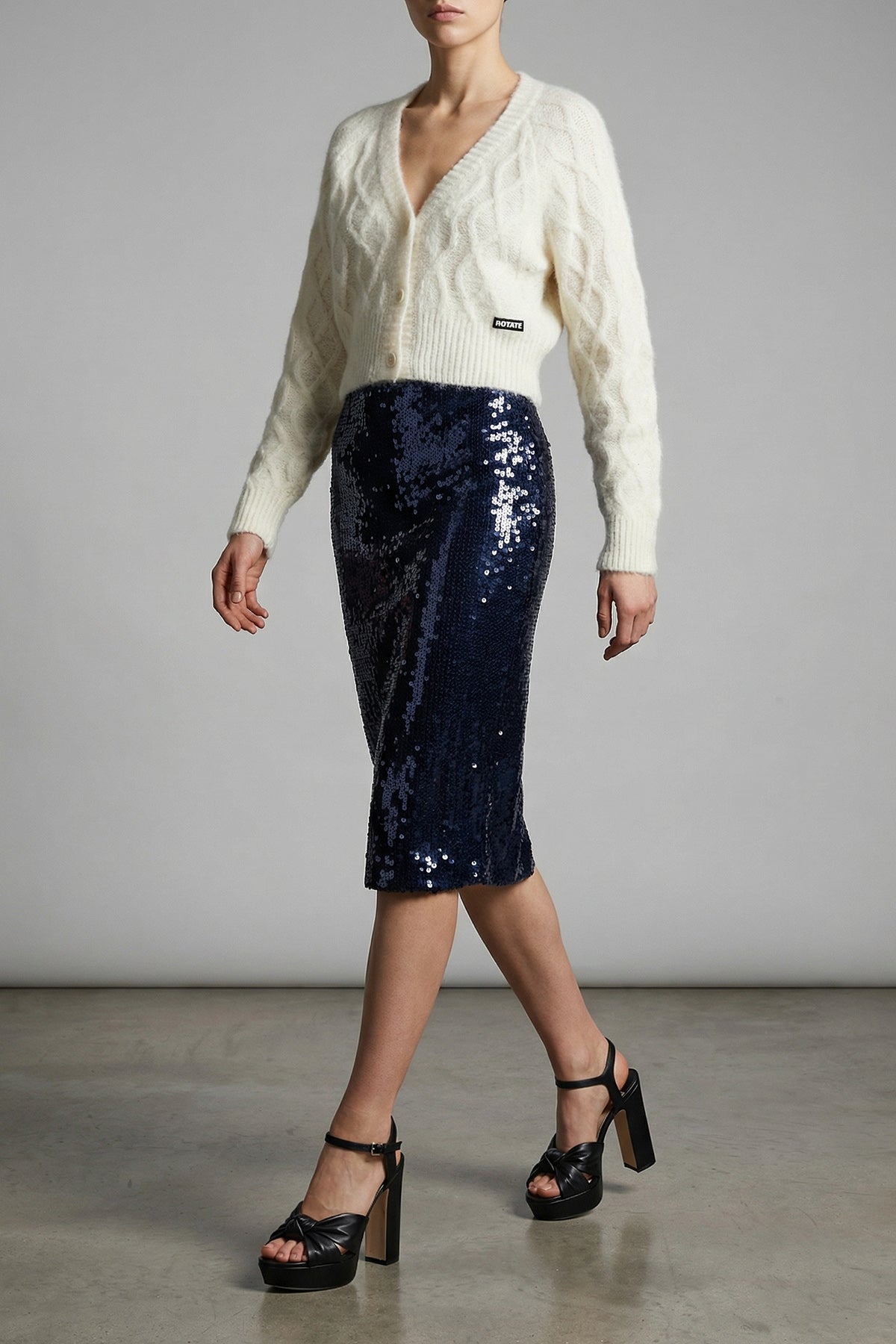 ROTATE BIRGER CHRISTENSEN 34 sequin pencil sheath skirt