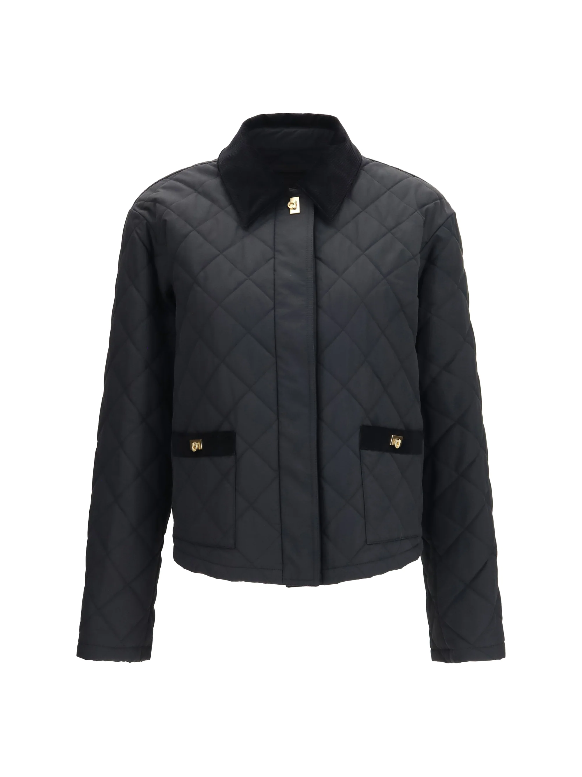 FERRAGAMO 42 padded jacket with gancini buckles