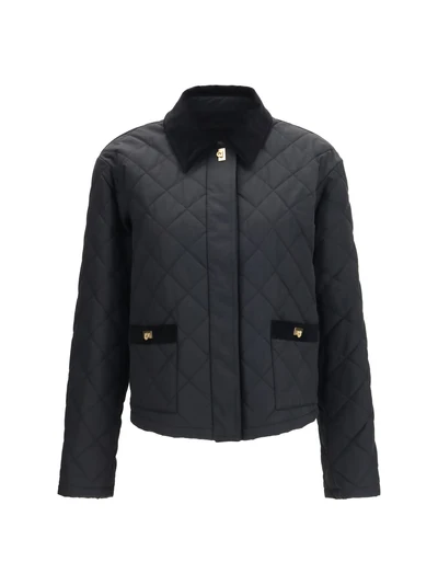 padded jacket with gancini buckles