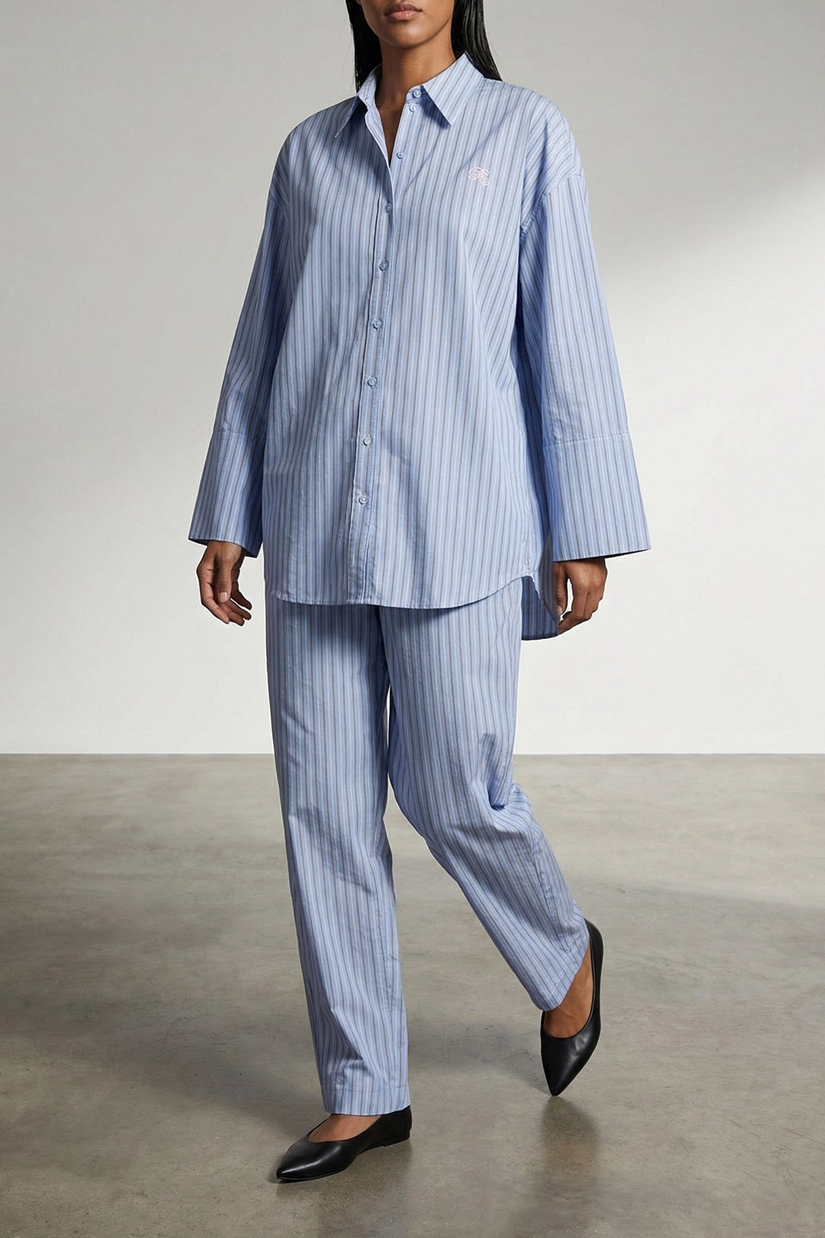 ROTATE BIRGER CHRISTENSEN 34 poplin tapered wide leg pants in cotton