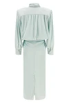 ruched long satin dress