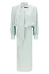 ruched long satin dress