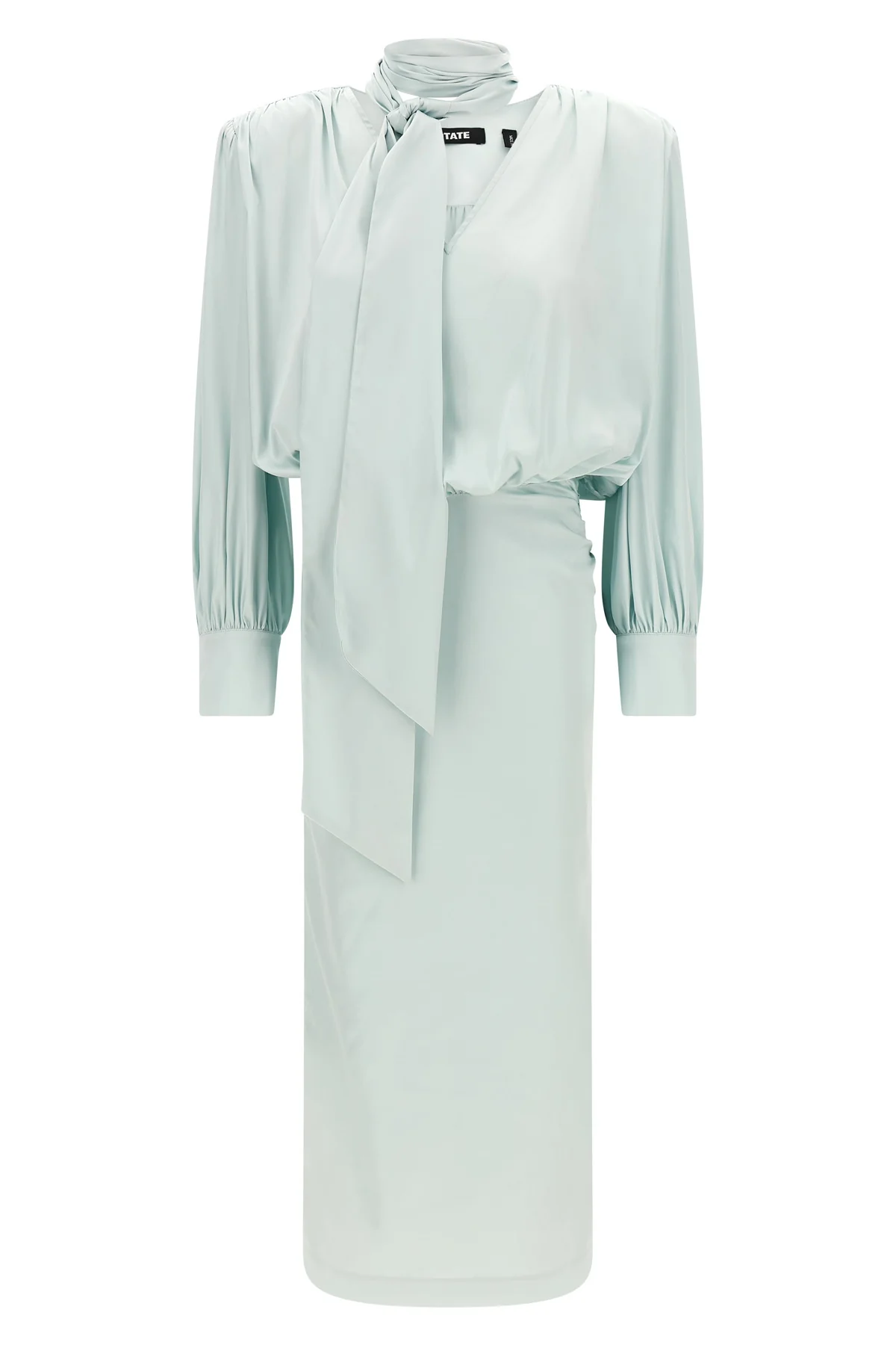 ruched long satin dress