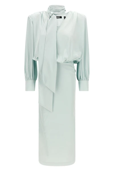 ruched long satin dress