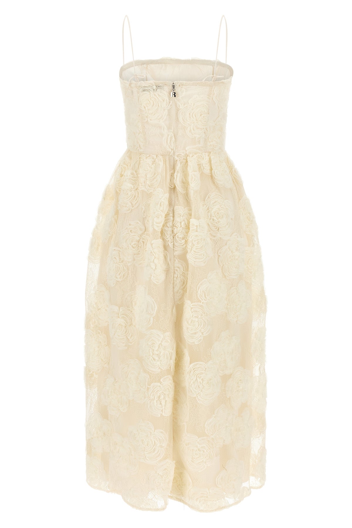 ROTATE BIRGER CHRISTENSEN 34 flower mesh midi semi-transparent mesh dress
