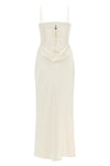 corsage long satin dress