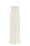 corsage long satin dress