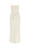 corsage long satin dress