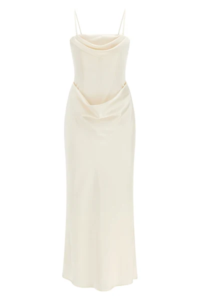 corsage long satin dress