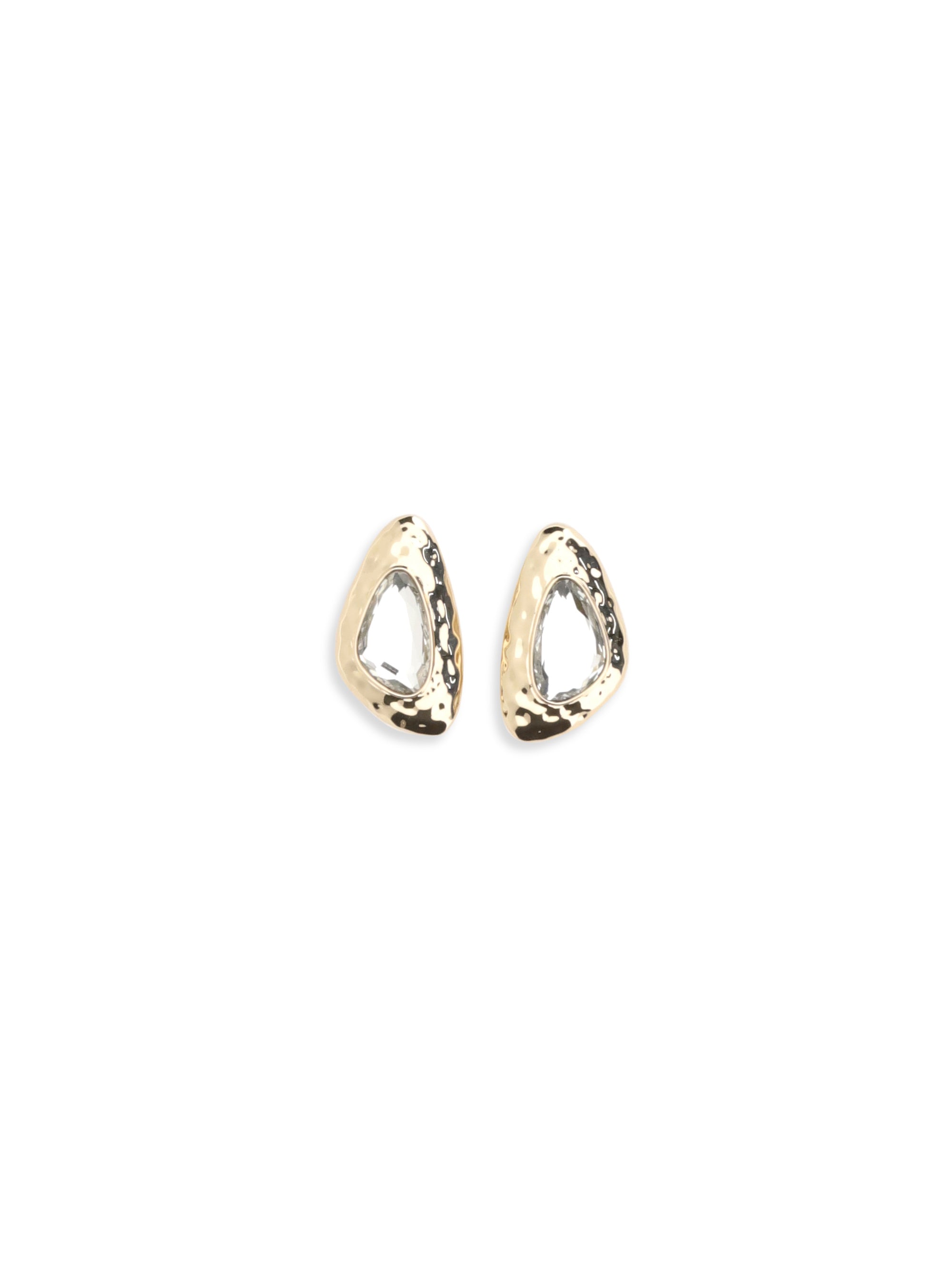 SELF-PORTRAIT OS golden hammered crystal earrings
