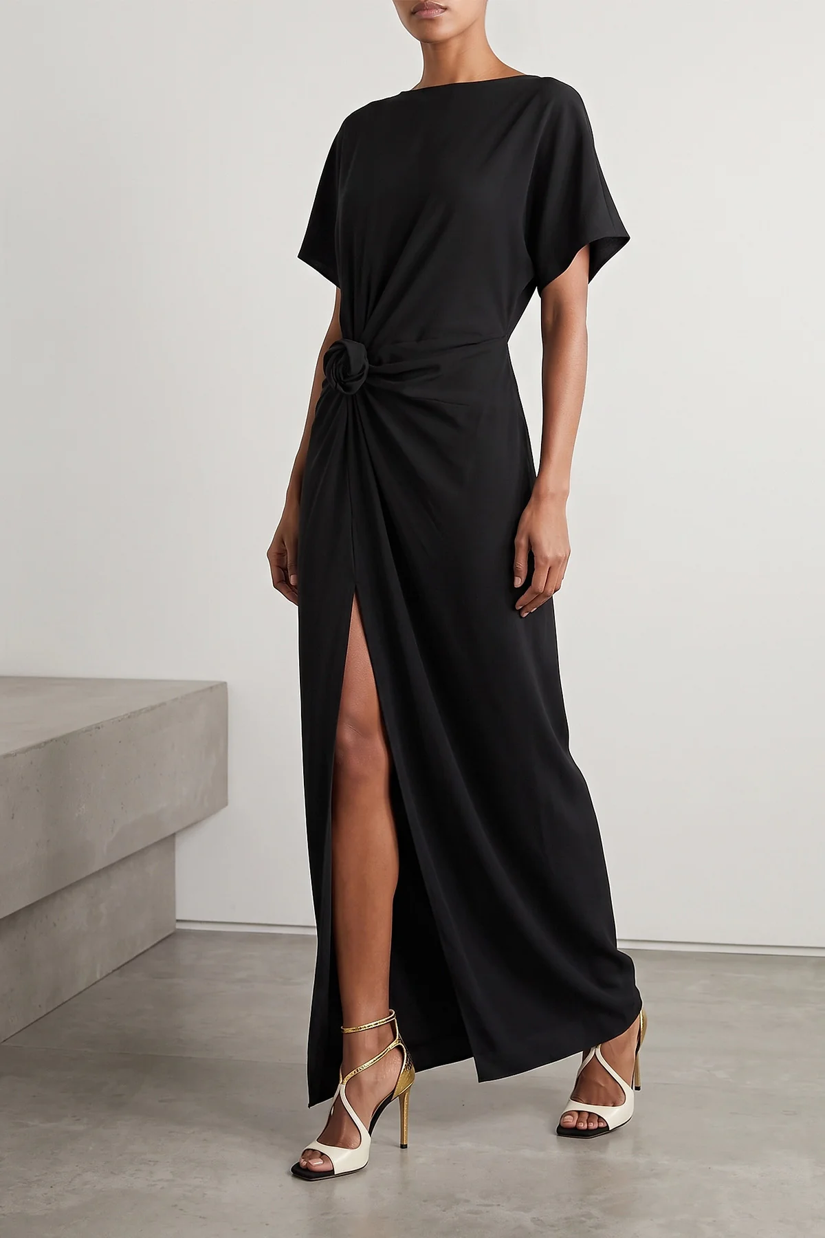 the long dress rotate birger christensen defines a fluid silhouette through a ta