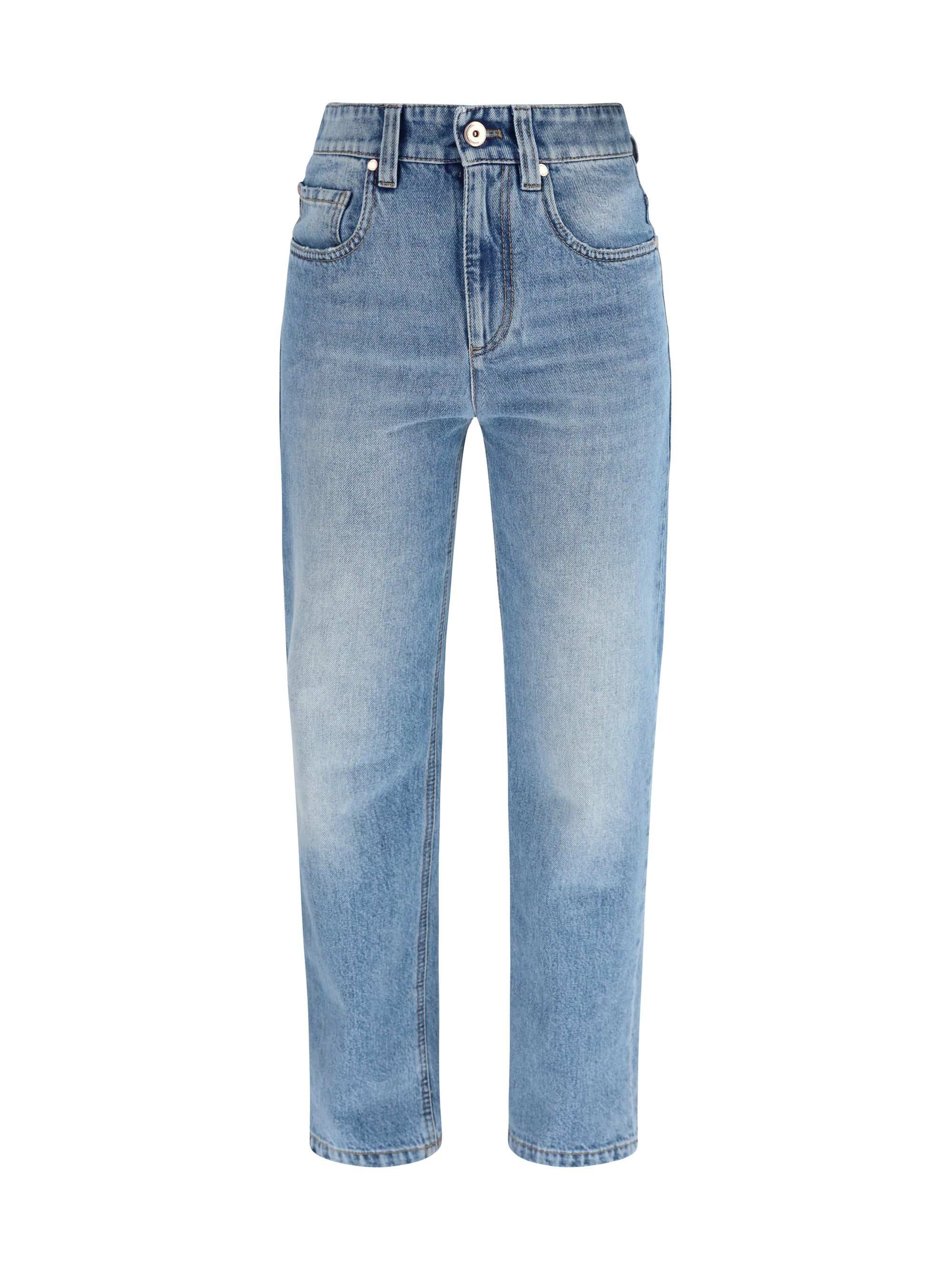 BRUNELLO CUCINELLI 40 retro denim pants with monili