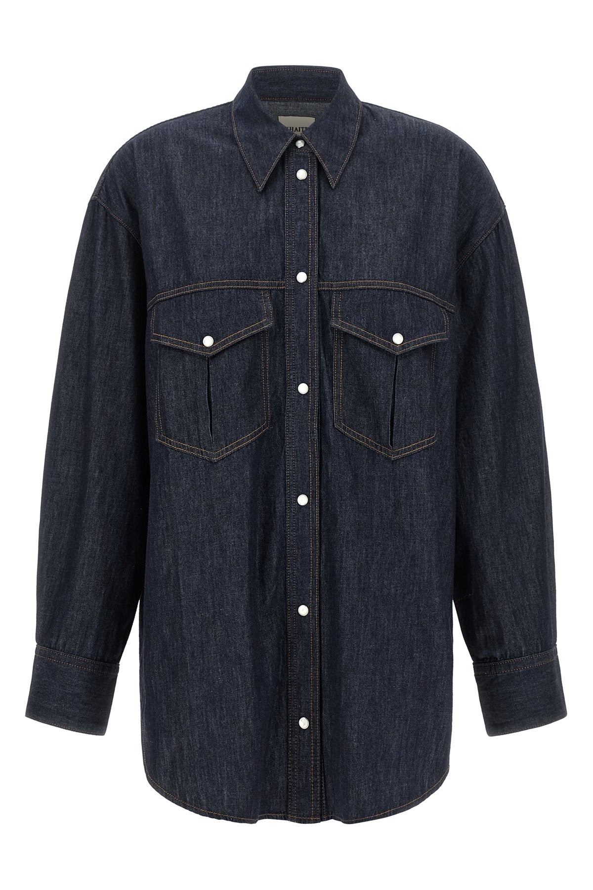 KHAITE S the christensen khaite shirt redefines a classic workwear silhouette through r