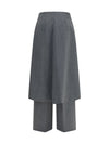 tailored pants with draped skirt panel