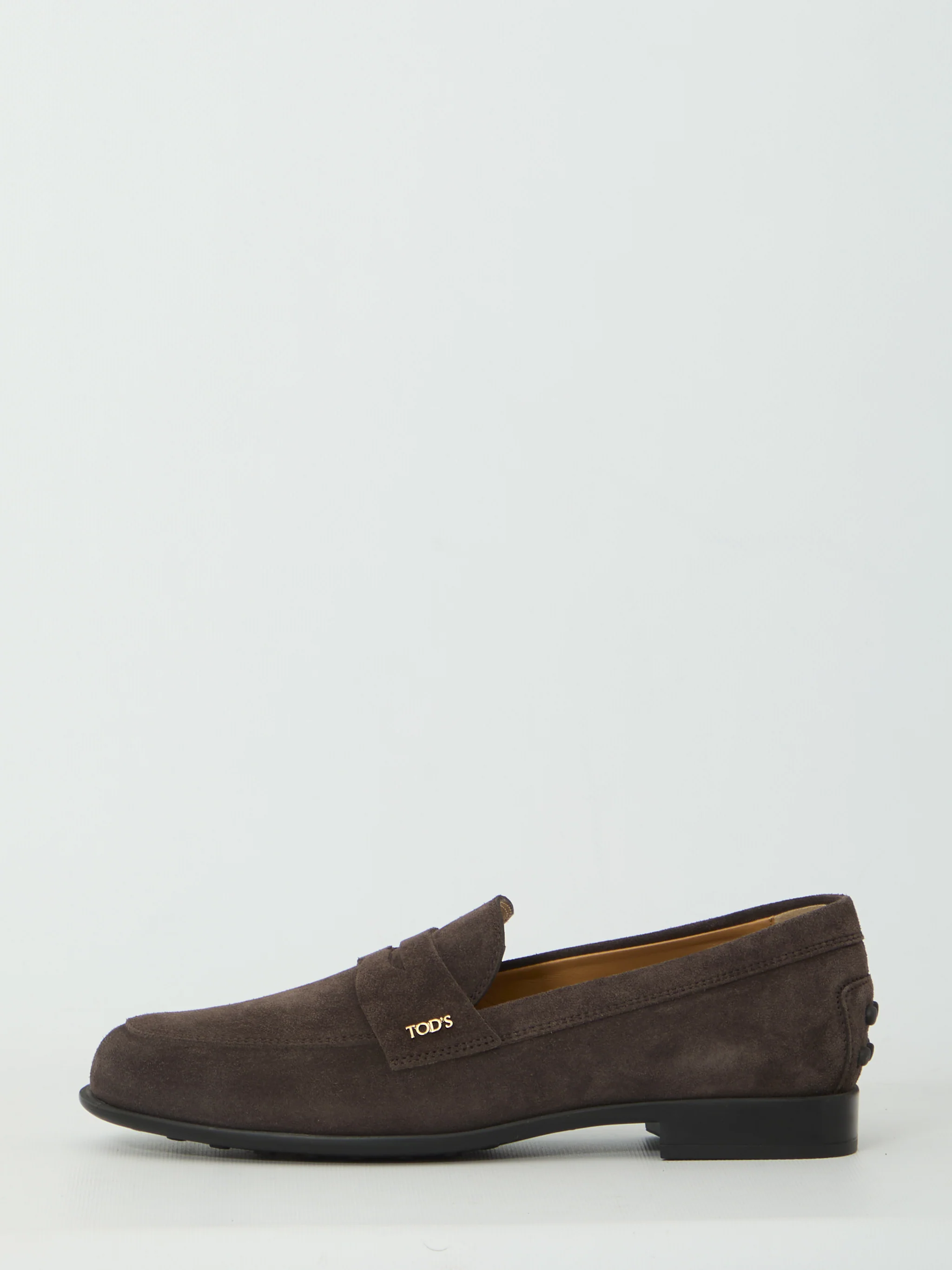 brown suede loafers