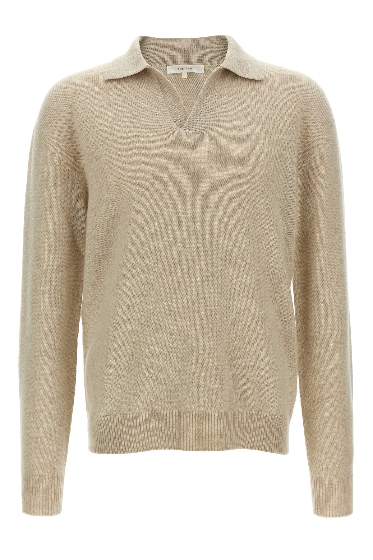THE ROW XL leach half-weight cashmere polo shirt