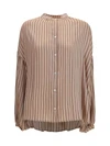 silk blend striped shirt
