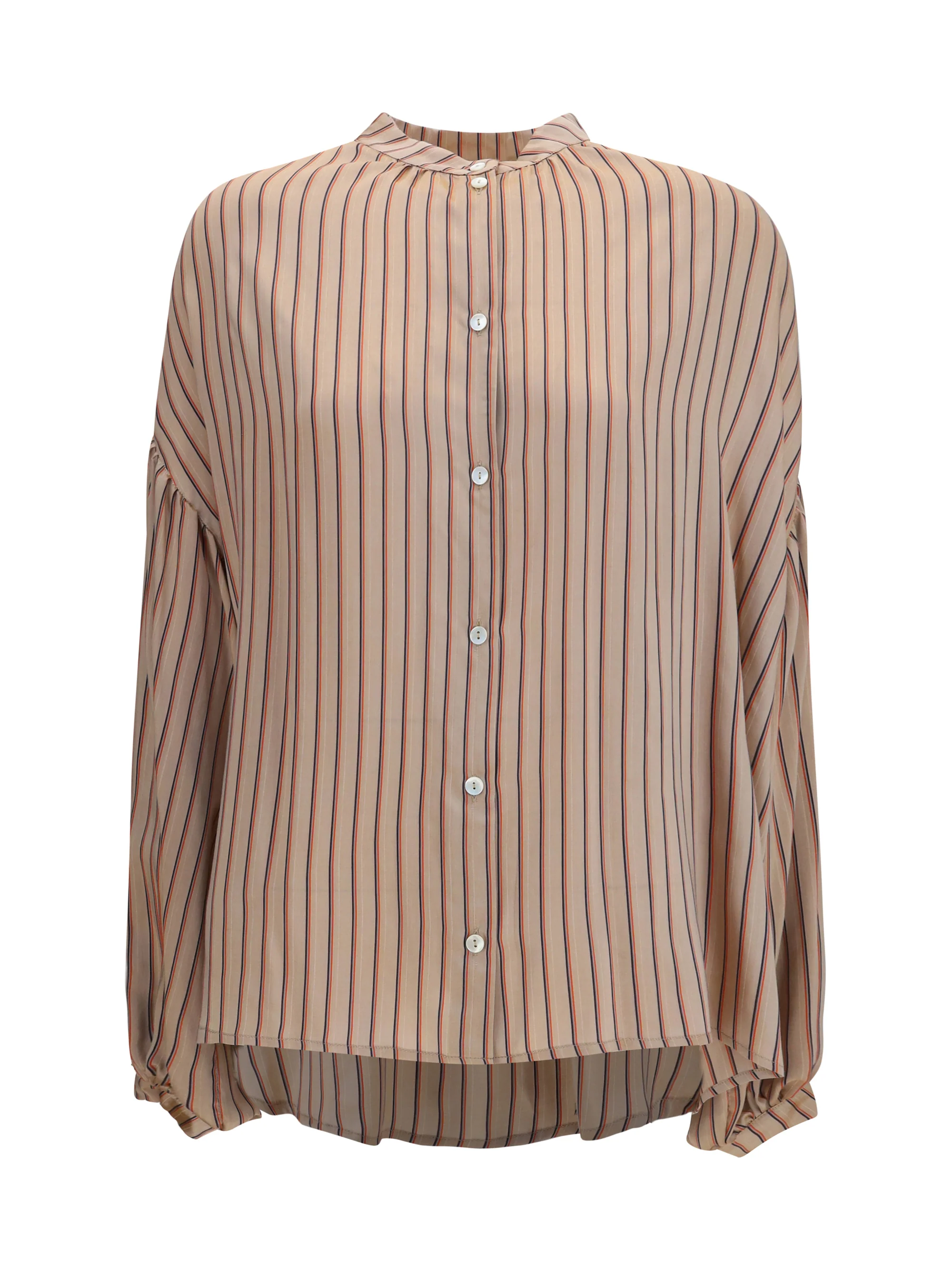 silk blend striped shirt