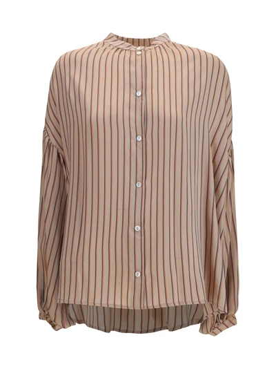 silk blend striped shirt