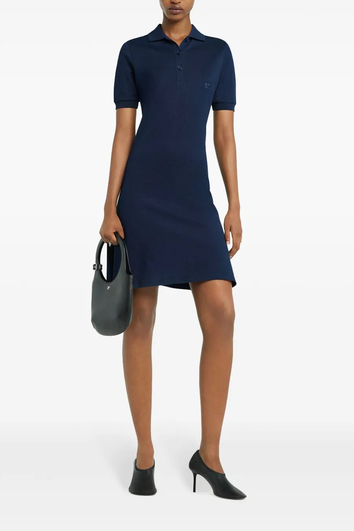 COURRÈGES M piqué cotton polo mini dress