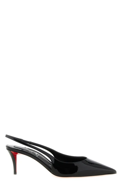 the christian louboutin miss z slingback shoe stands out for its tapered silhoue