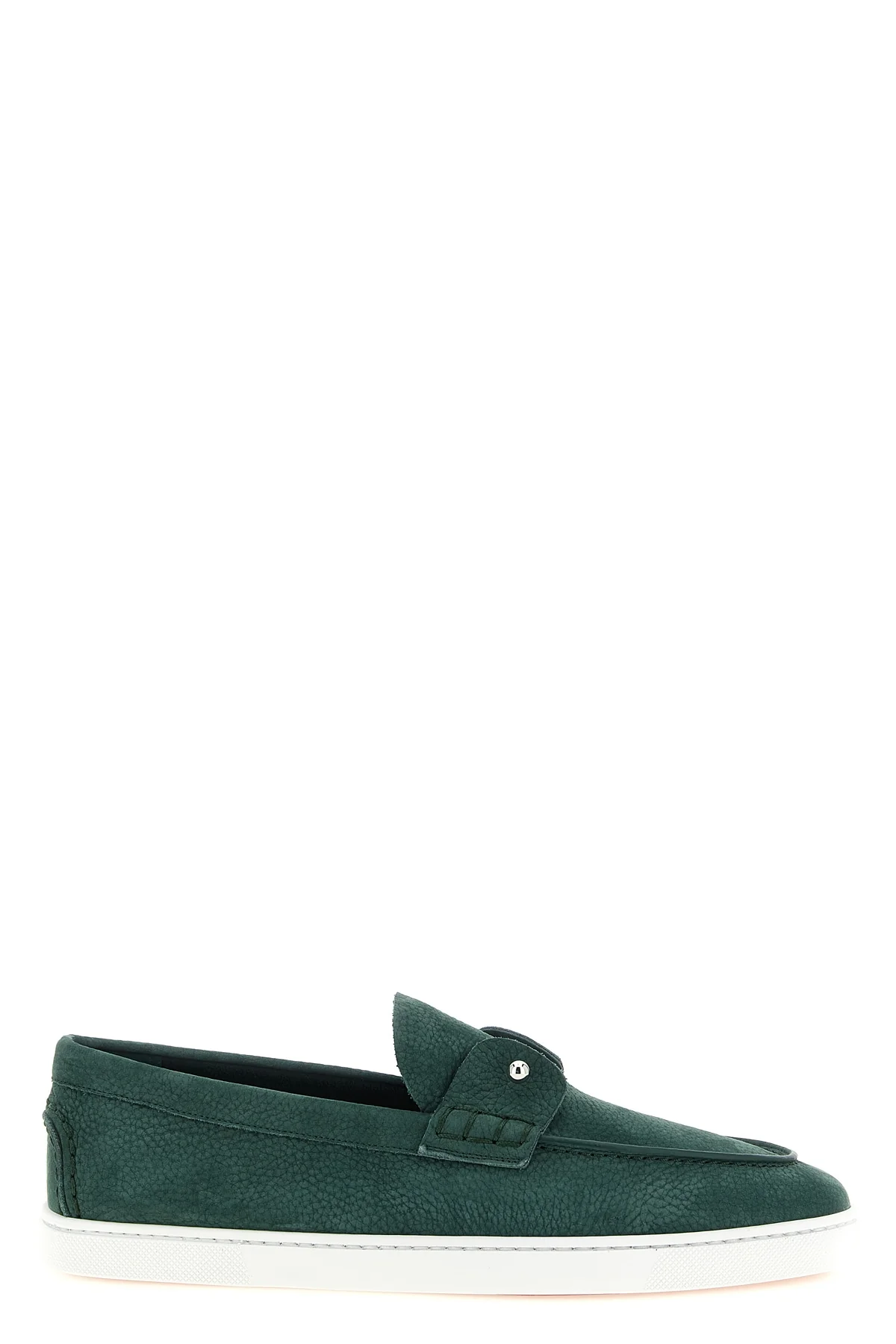 CHRISTIAN LOUBOUTIN 40 chambeliboat lace up slip-on loafers in grain de poudre nabuck