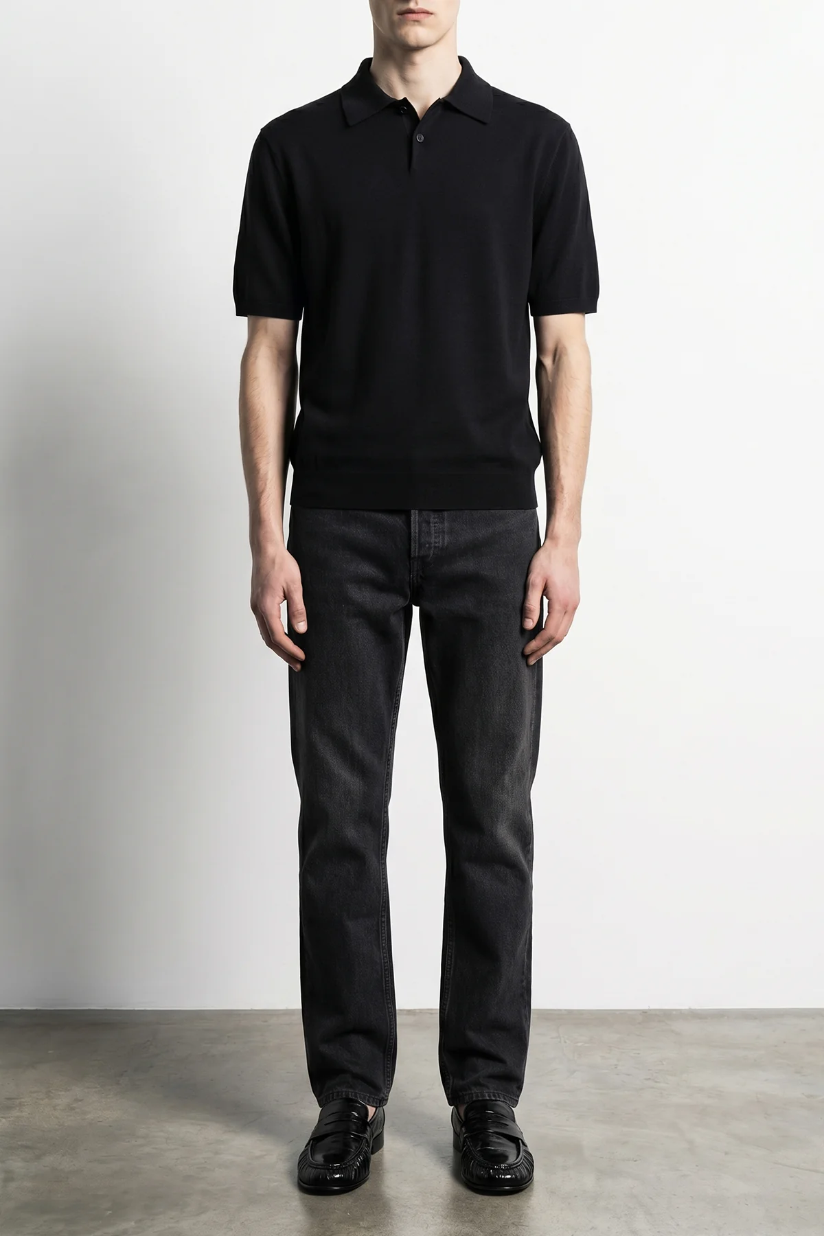 borges top polo shirt in lightweight cashmere linen and silk blend fabric