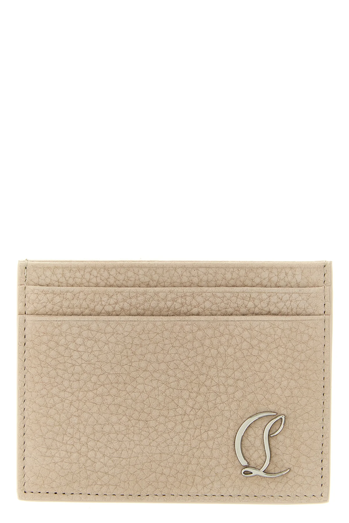 CHRISTIAN LOUBOUTIN OS grain de poudre nubuck card holder