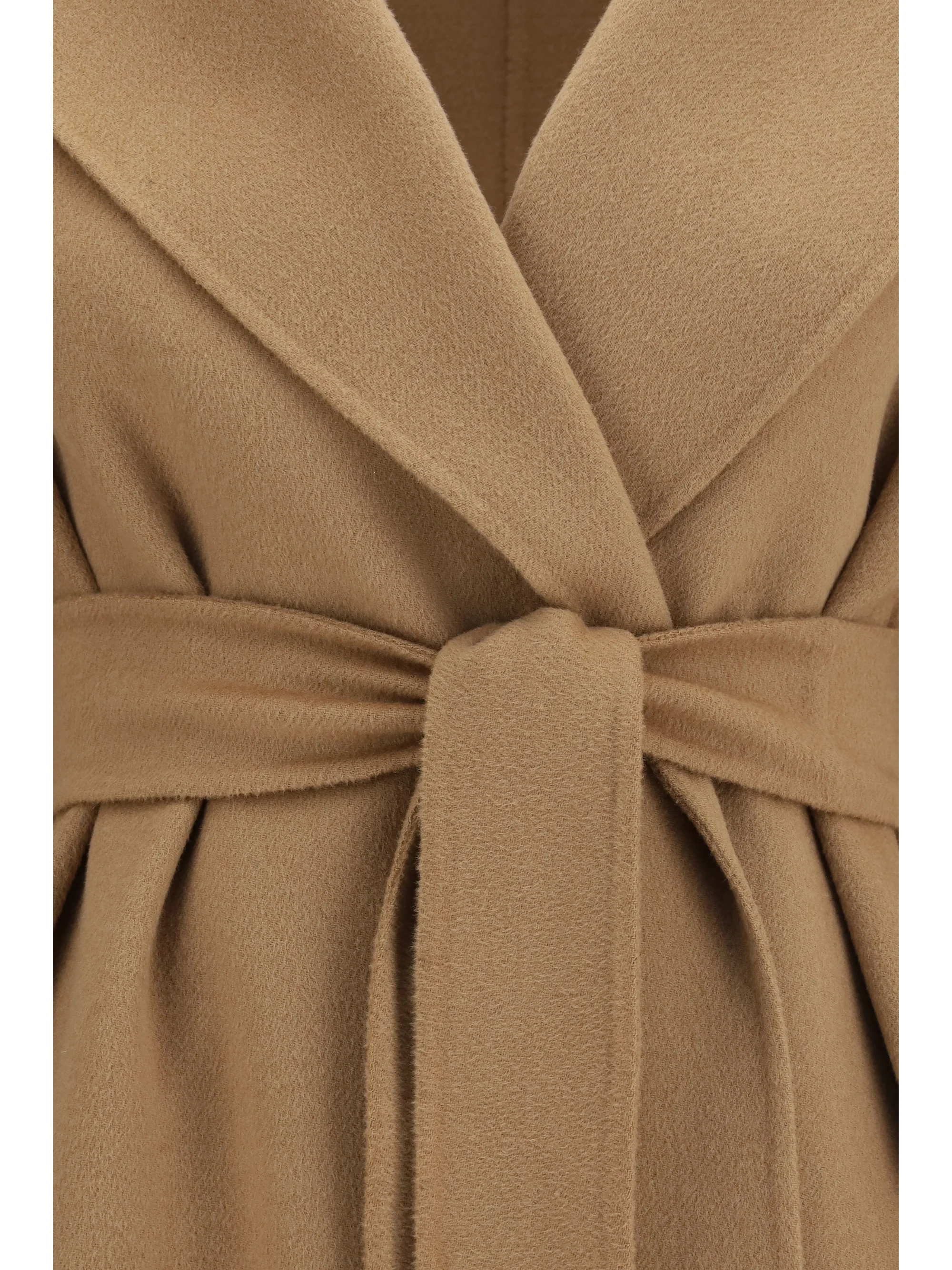 long robe coat in wool, cashmere and silk