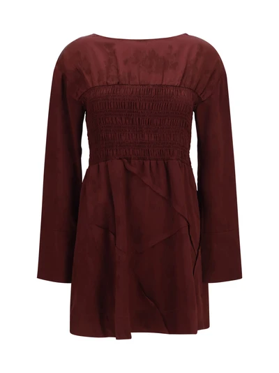 long-sleeve satin mini dress