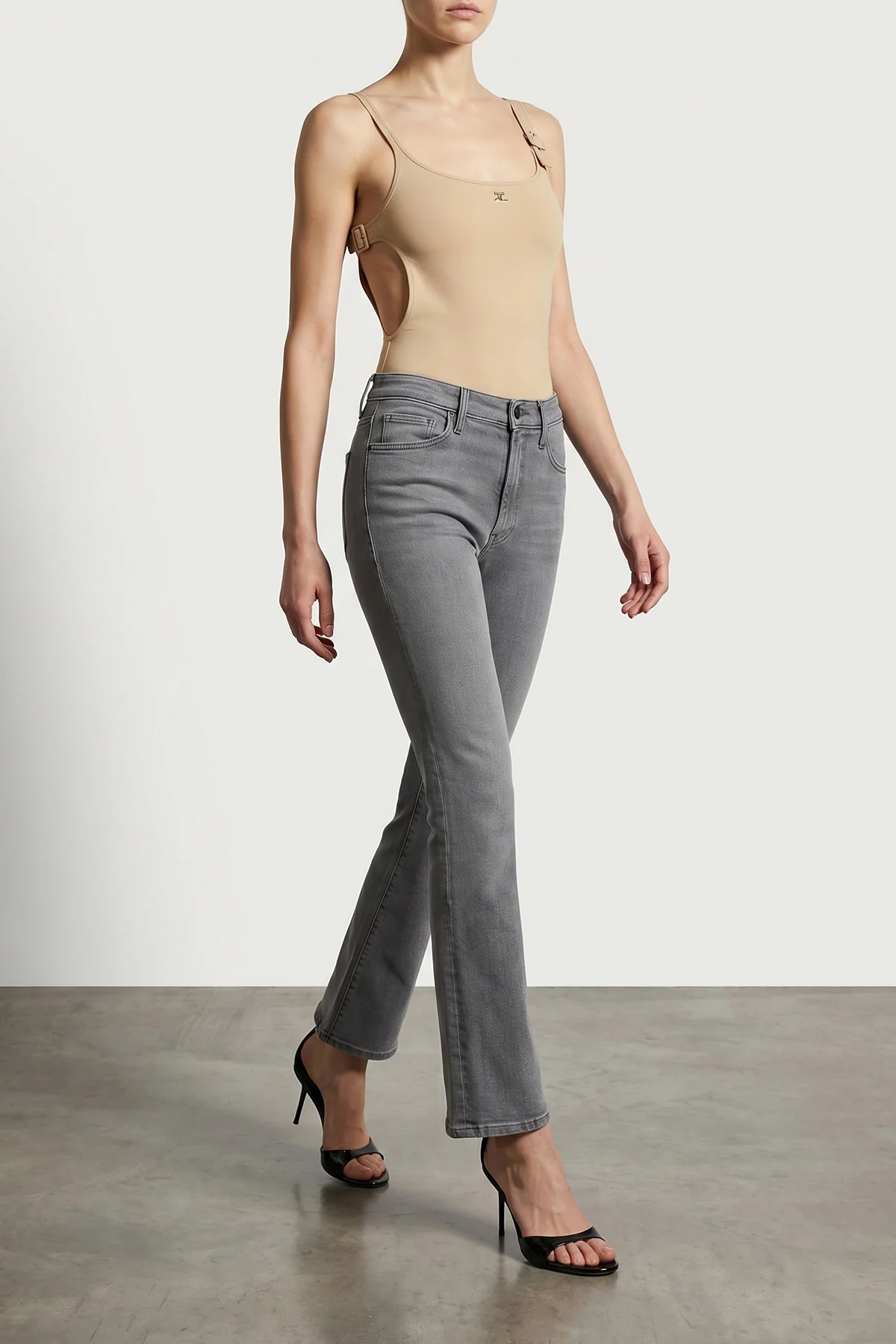 the hustler ankle fray stretch cotton denim jeans