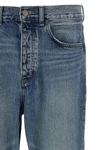 5 pocket stonewashed cotton denim jeans