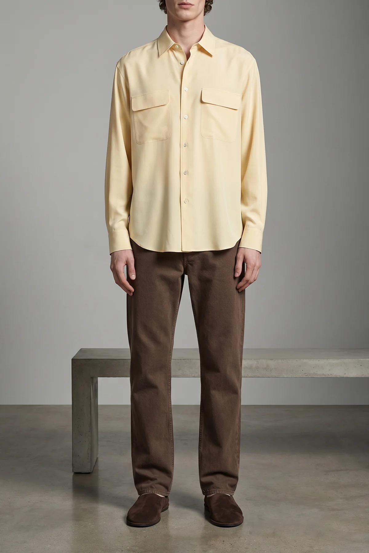 piou fluid silk shirt