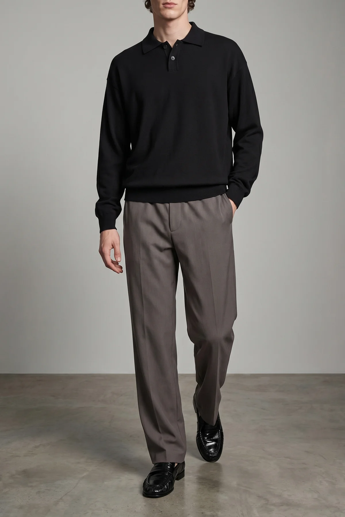 THE ROW L ry top polo shirt in french terry cotton and cashmere