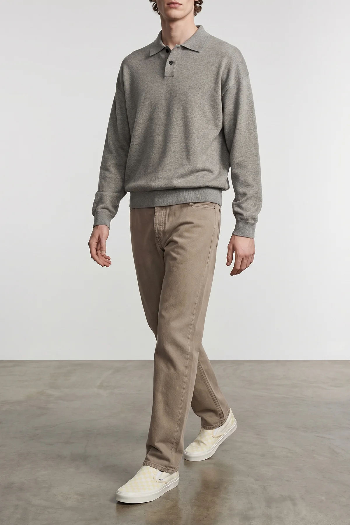 ry top polo shirt in french terry cotton and cashmere