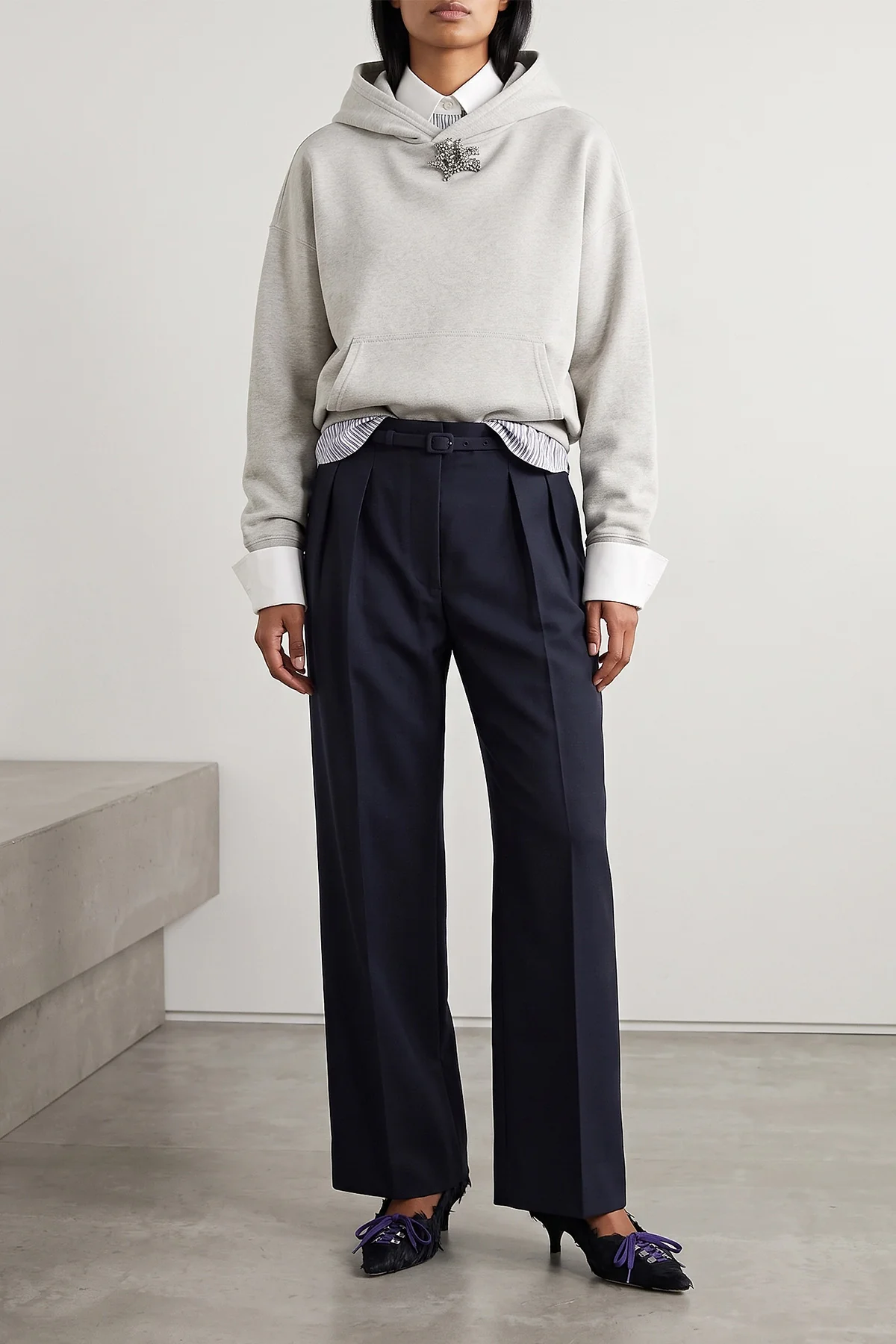 the prada pure cotton hoodie redefines the codes of sportswear through sophistic