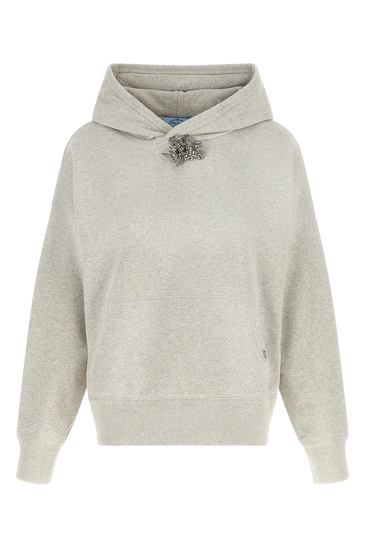 the prada pure cotton hoodie redefines the codes of sportswear through sophistic