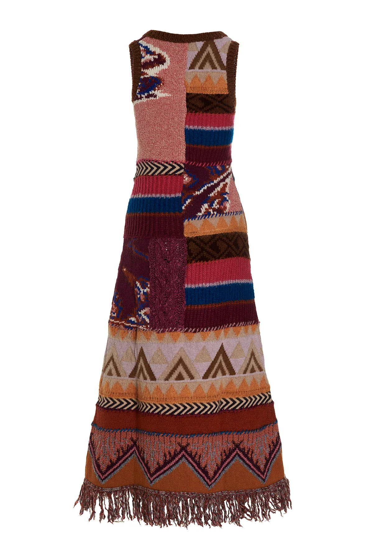 ETRO 38 elena long multicolor and multifantasia knit dress