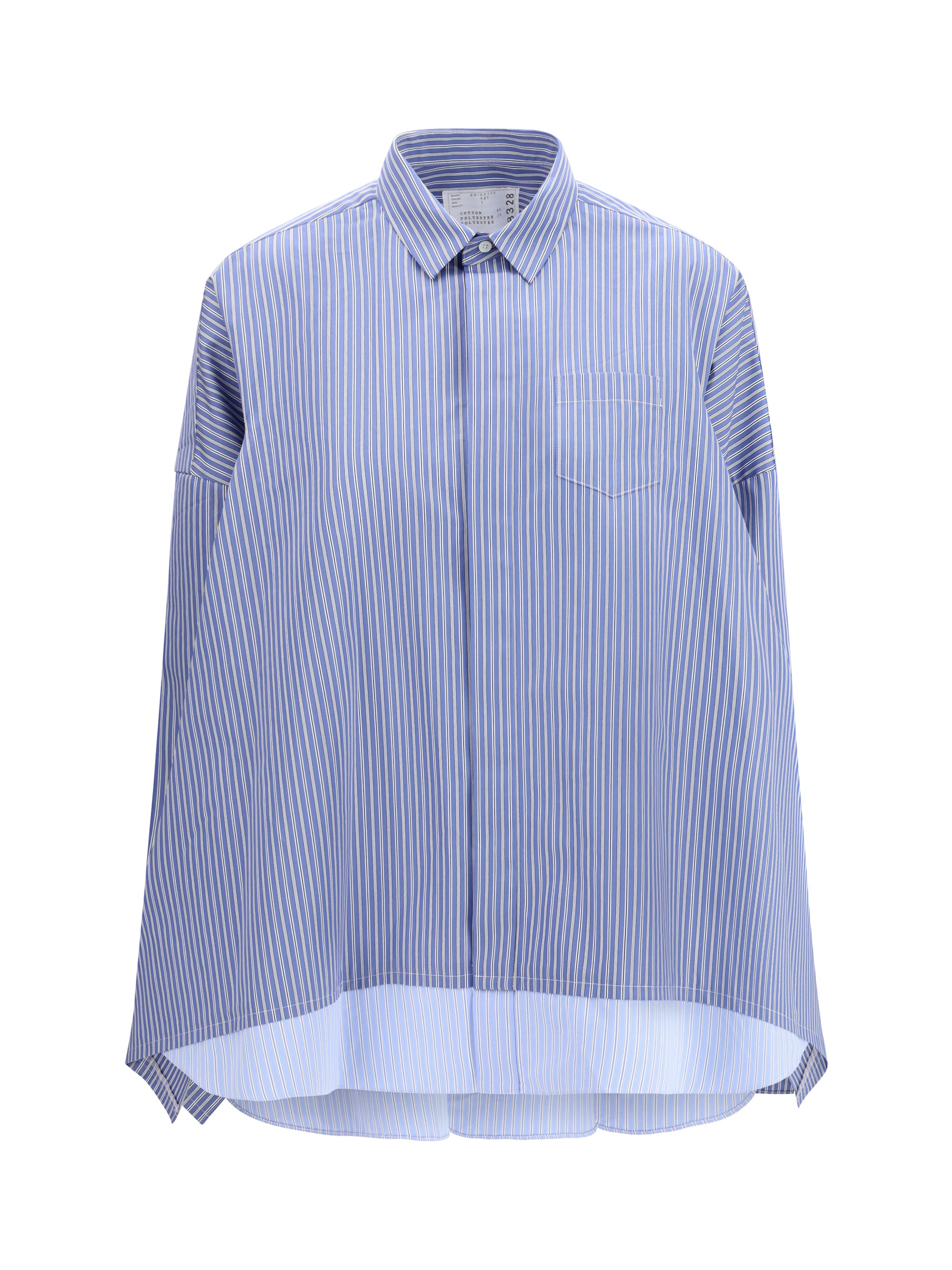 SACAI 1 striped poplin shirt 