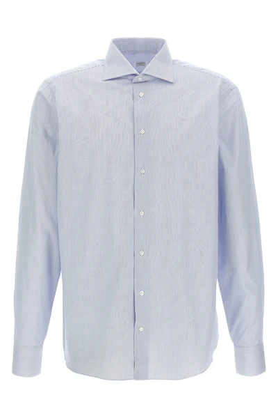 borriello all over striped cotton shirt
