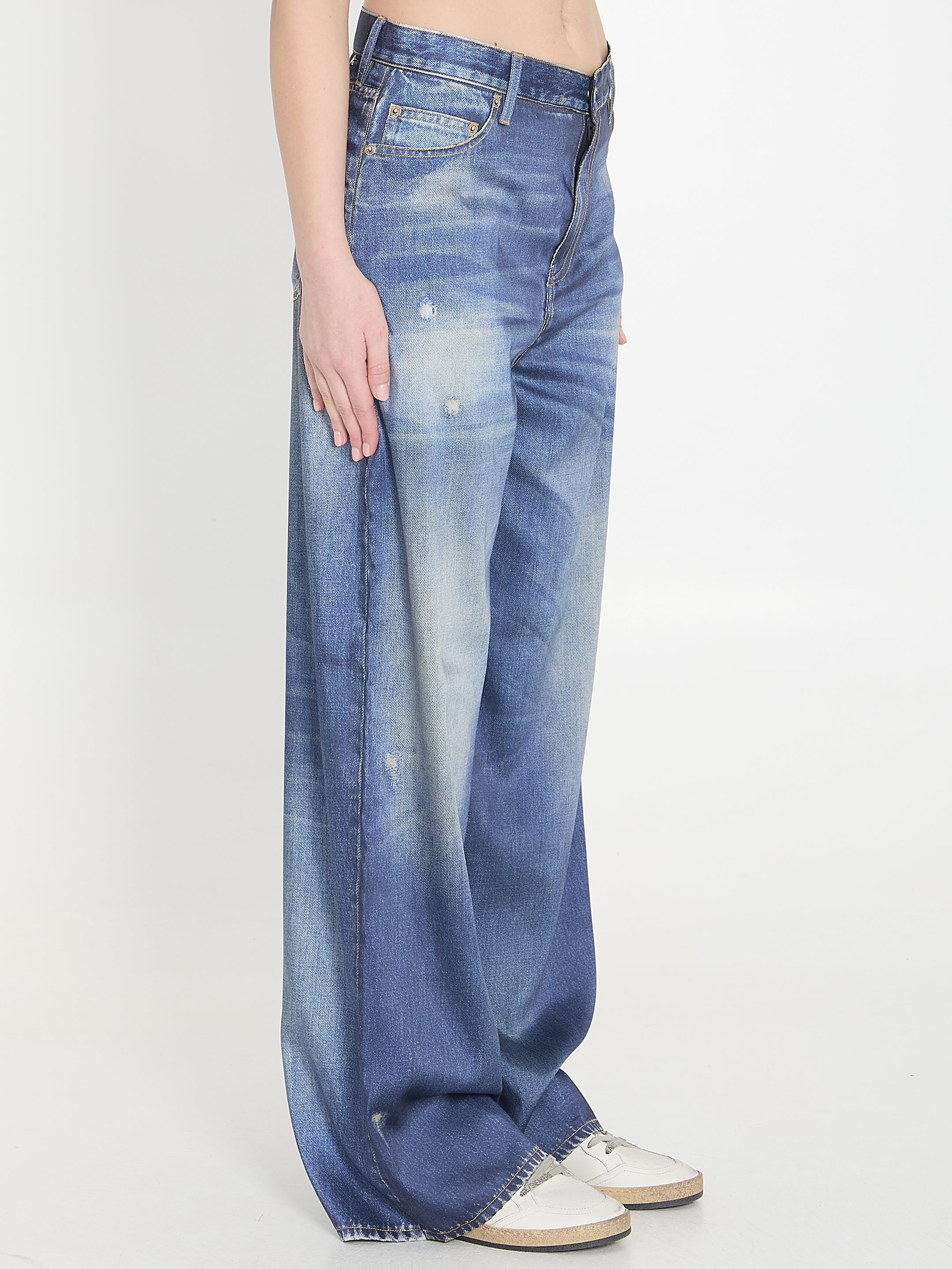 GOLDEN GOOSE 38 printed pants jeans effect 
